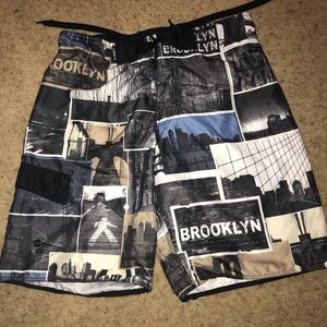Men’s Brooklyn theme board shorts